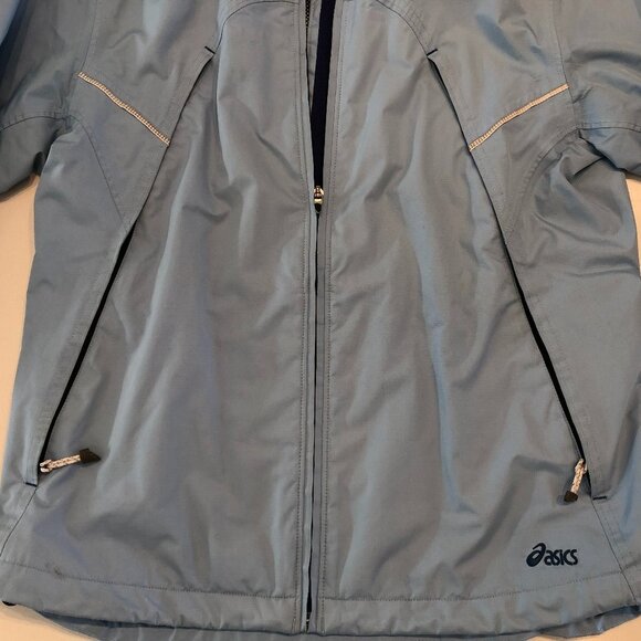 Asics Semi-Fitted Activewear Running/Hiking/Biking Zip Jacket Baby Blue Sz M - Picture 8 of 14